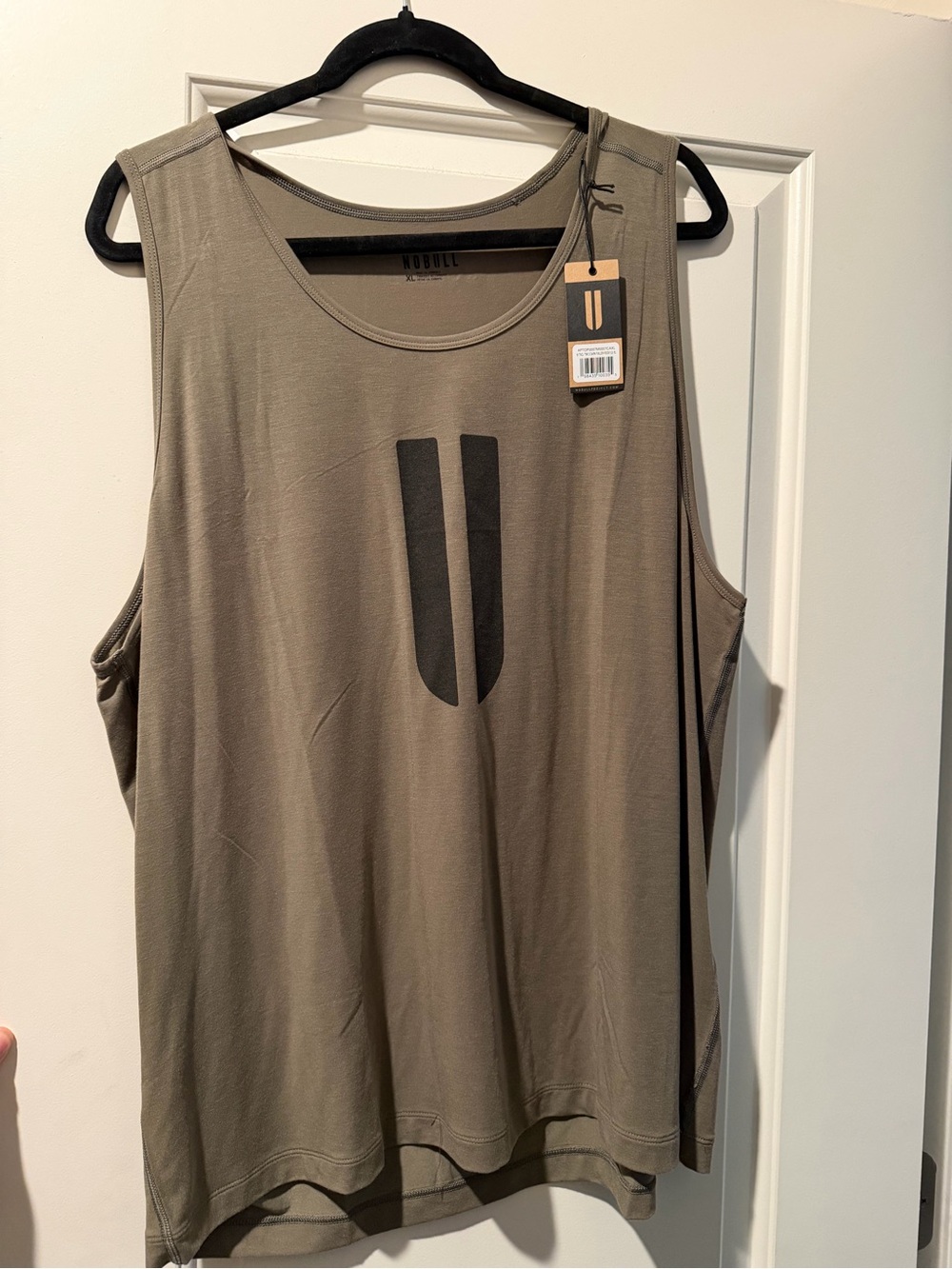 NOBULL Olive Green Muscle Tank with Black Logo